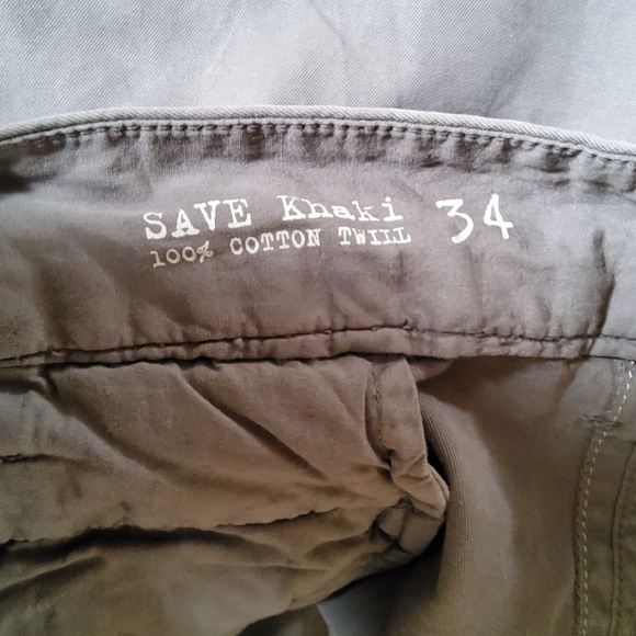 Save Khaki Men's 100% Cotton Twill Lightweight Trousers Pants Size 34 Grey New - Picture 6 of 9